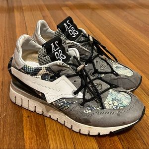 A.S.98 snake print leather sneakers 8.5/39